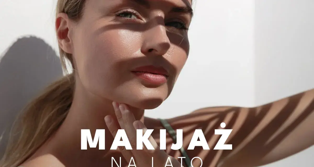 Kobieta z letnim makijażem, cień liści na twarzy. Odkryj makijaż krok po kroku na lato.