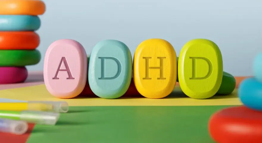 Kolorowe klocki z literami ADHD. Czy ADHD jest dziedziczne? Pytanie, które nurtuje wielu rodziców.